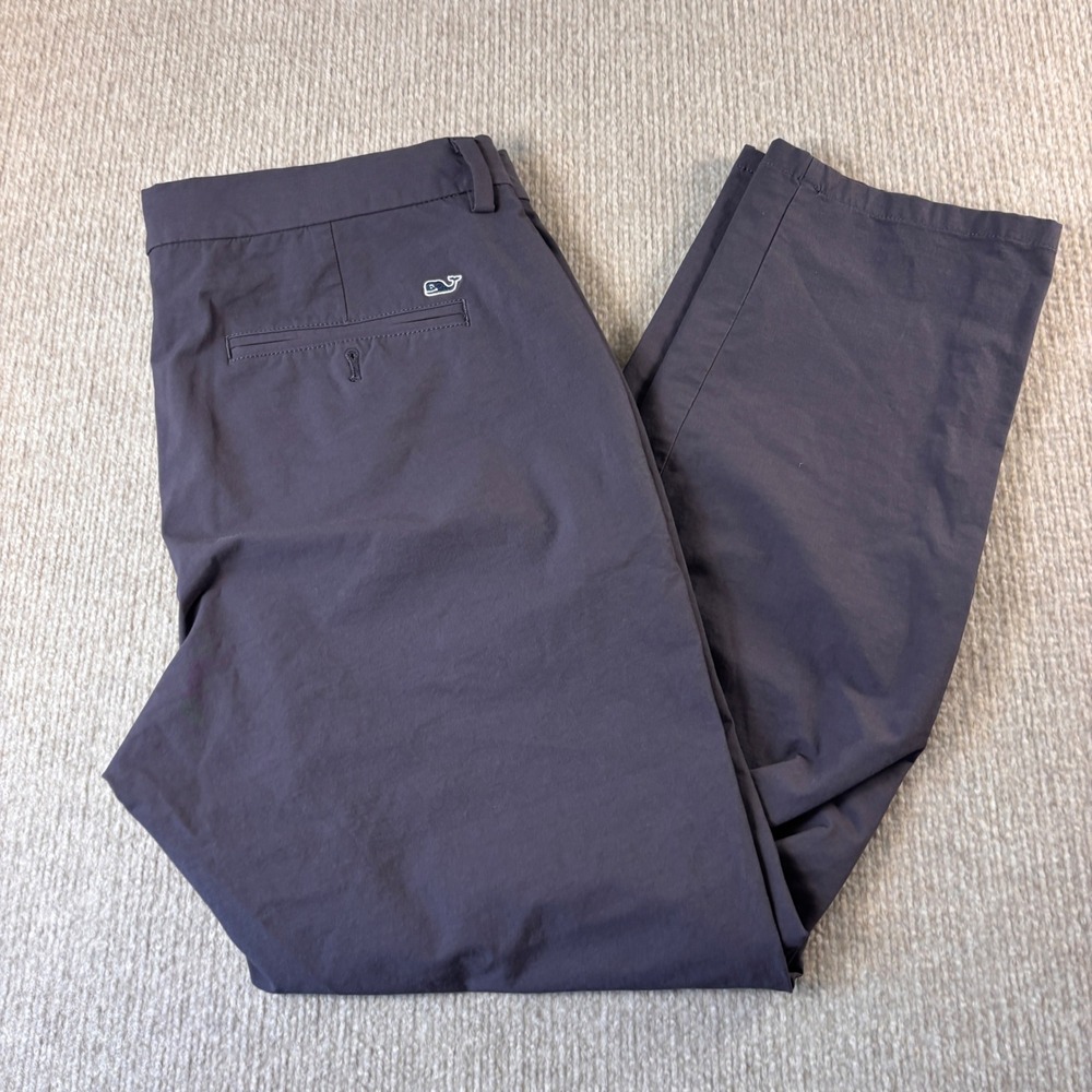 Vineyard Vines Performance Pants Mens 34x29 Gray Straight Leg Stretch Chino